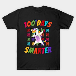 Happy 100 Days Of School 100 Days Smarter Unicorn T-Shirt